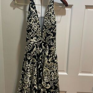 Elegant Black and soft gold Backless Dress